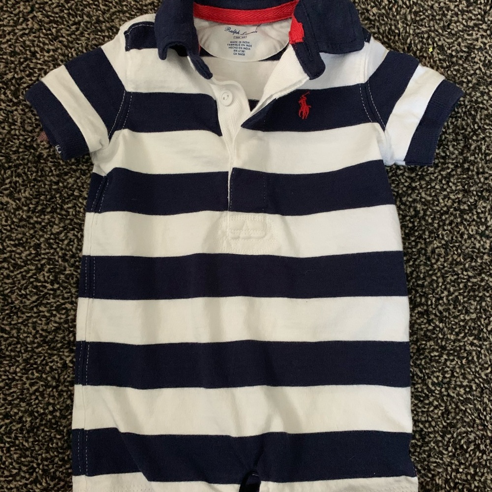 Ralph Lauren boys romper collared onesie